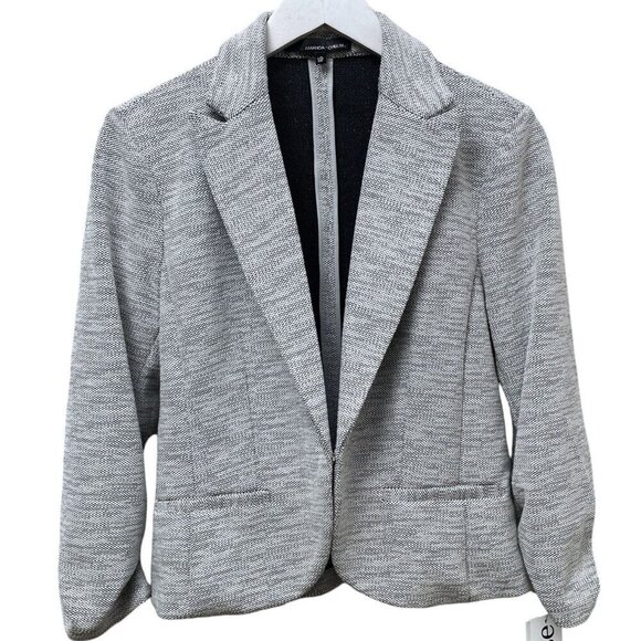 AMANDA + CHELSEA Stretch Blazer Size Medium Petite Black White Tweed NWT - Picture 1 of 14